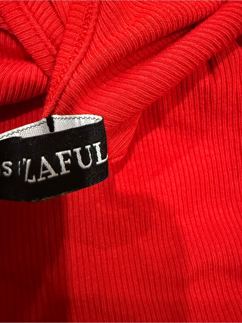 Zaful Red One-Shoulder Double-Strap Ribbed Crop Tank - Picture 6 of 8